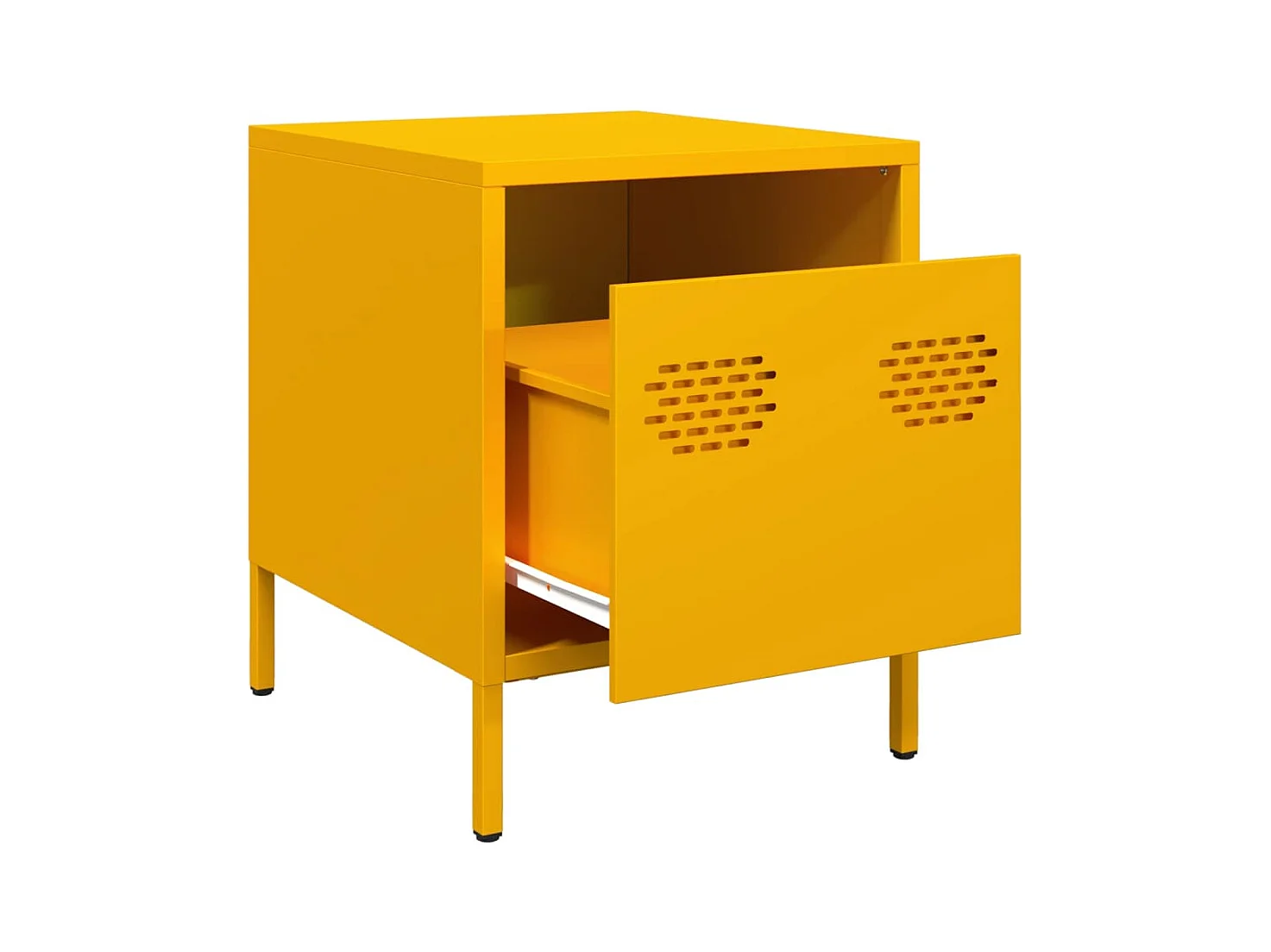 Tables de chevet 2 pcs jaune moutarde 35x39x43,5 cm acier