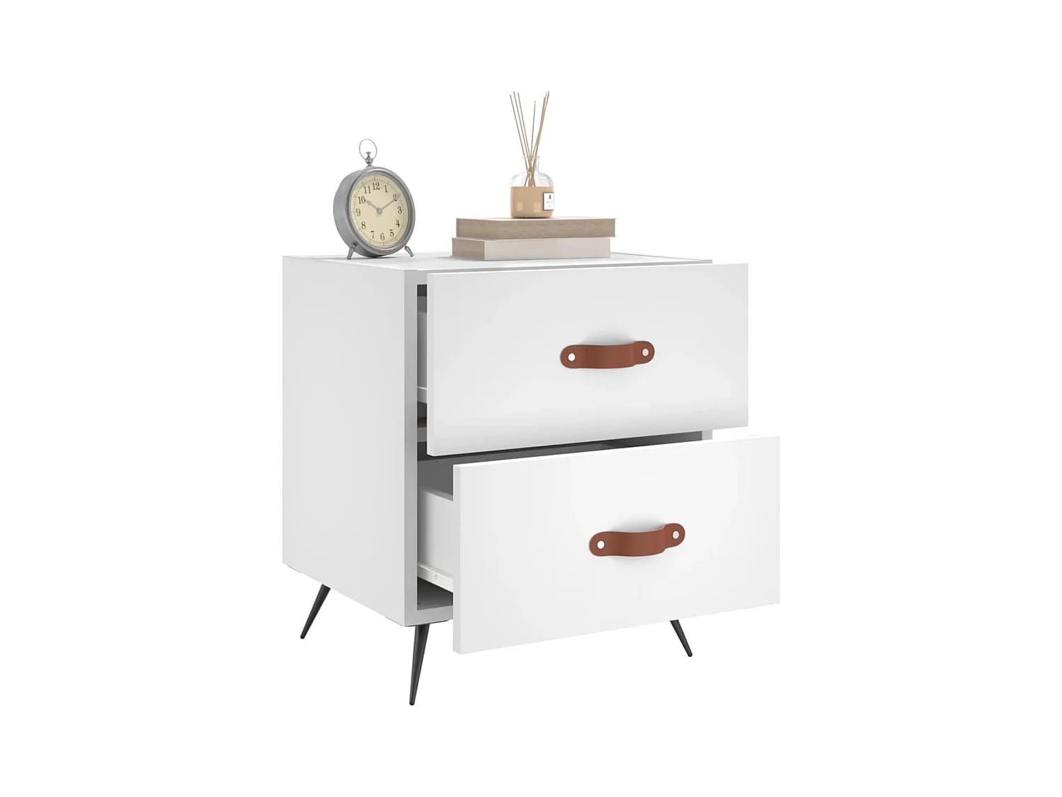 Tables de chevet 2 pcs blanc 40x35x47,5 cm bois d’ingénierie