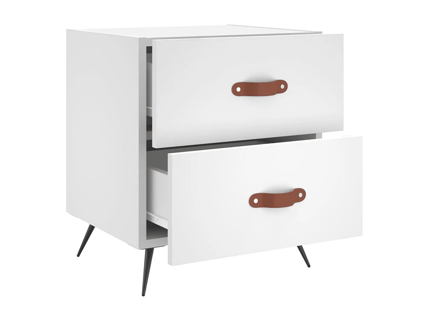 Comodini 2 pezzi bianchi 40x35x47,5 cm in legno ingegnerizzato