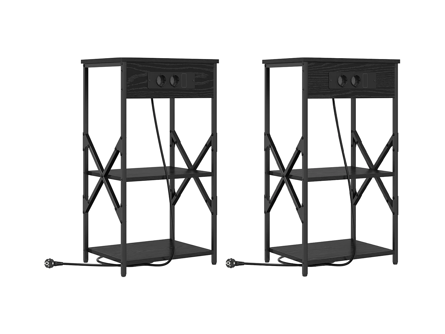 Armoires de chevet 2 pcs Chêne noir 41 x 31 x 76 cm
