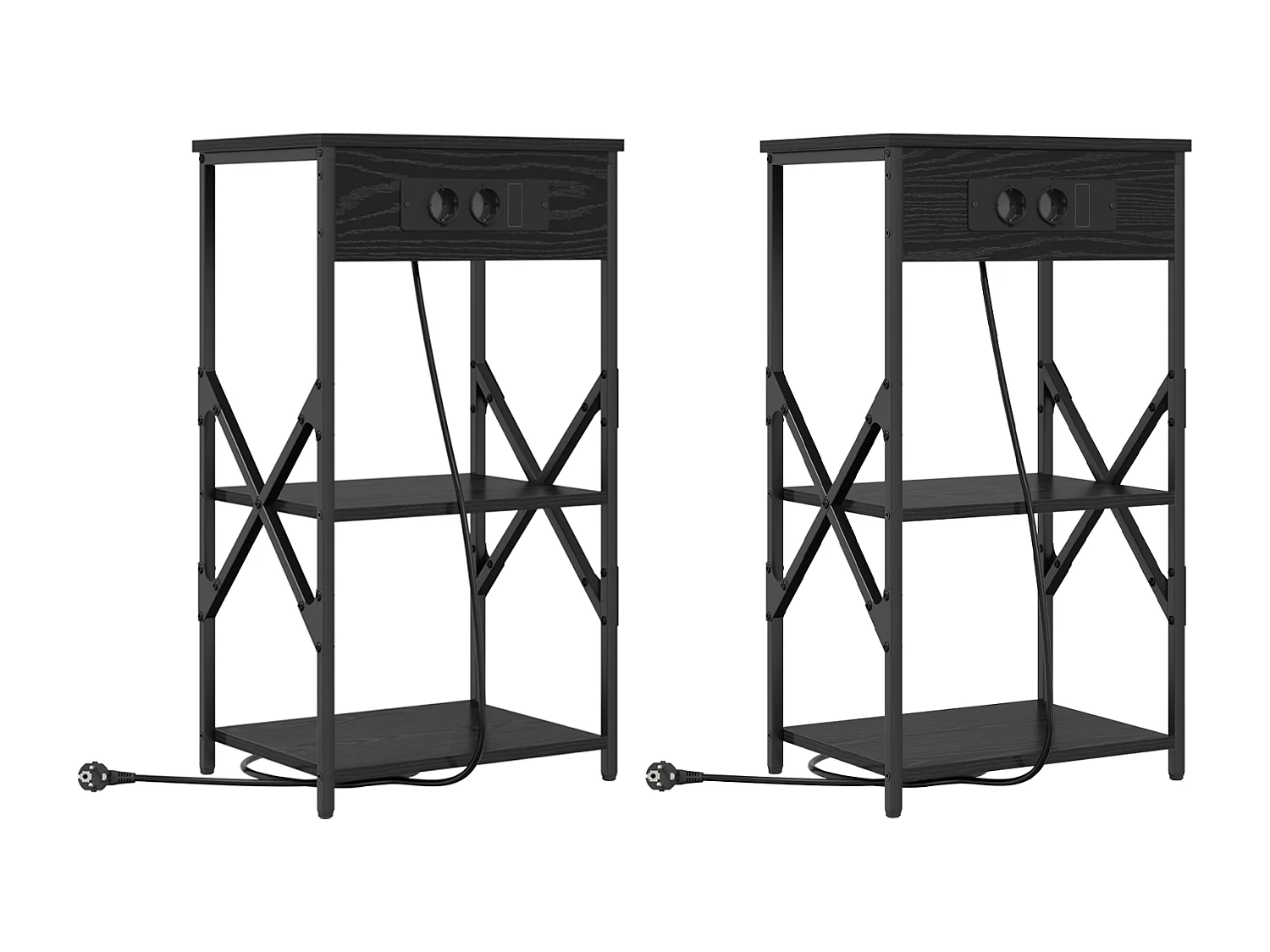 Armoires de chevet 2 pcs Chêne noir 41 x 31 x 76 cm