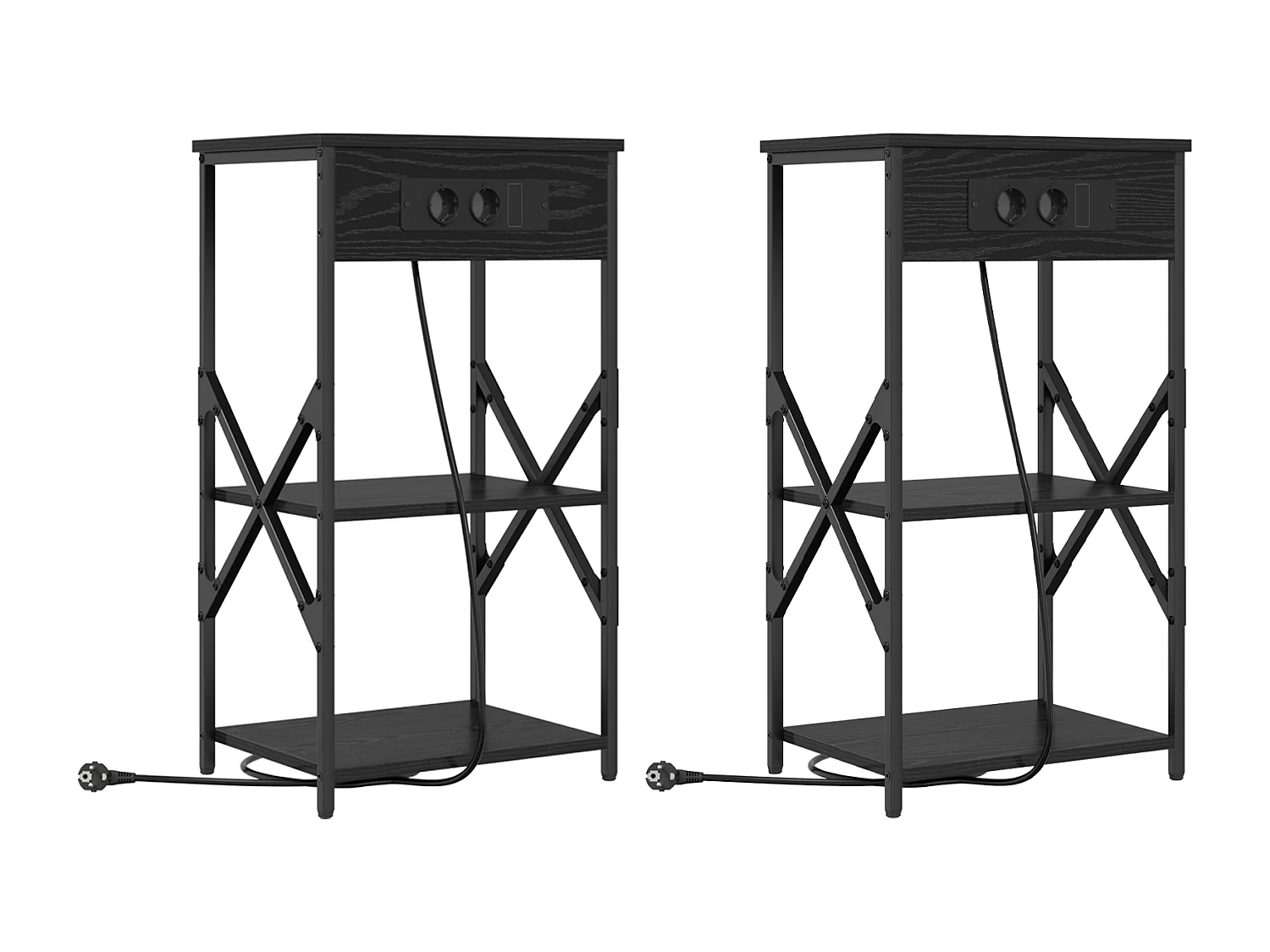 Armoires de chevet 2 pcs Chêne noir 41 x 31 x 76 cm