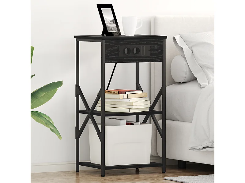 Armoires de chevet 2 pcs Chêne noir 41 x 31 x 76 cm