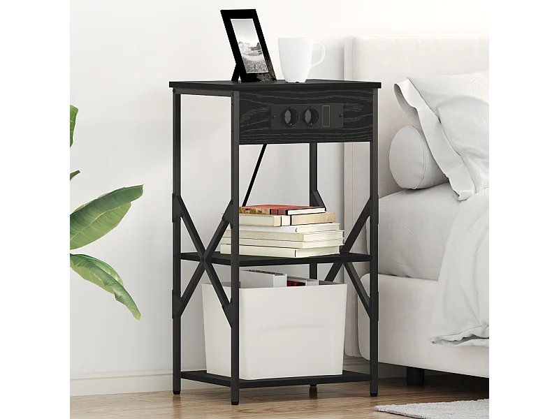 Armoires de chevet 2 pcs Chêne noir 41 x 31 x 76 cm