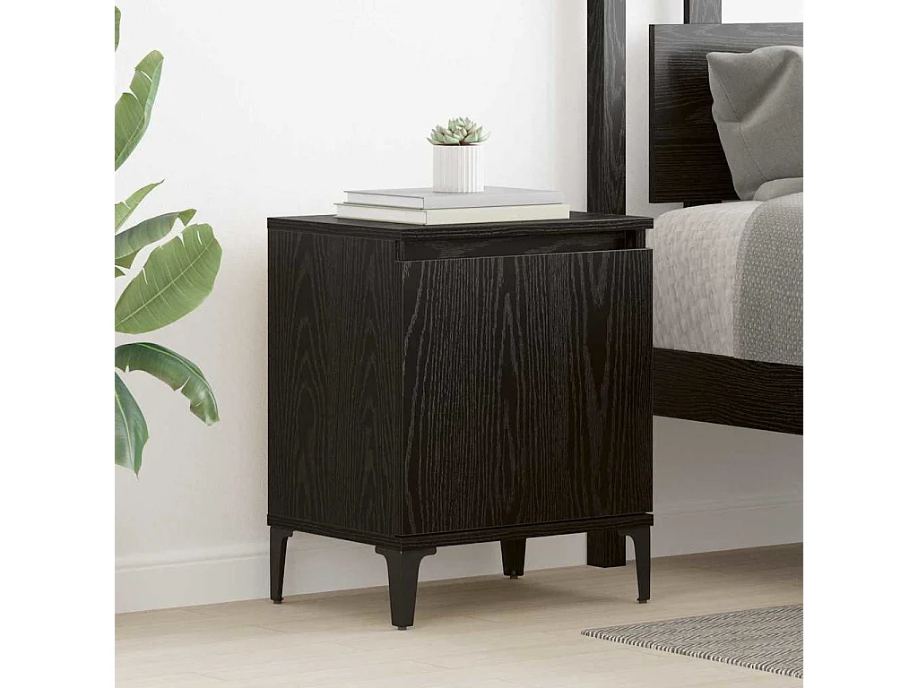 Table de chevet en chêne noir Chêne noir Bois d'ingénierie