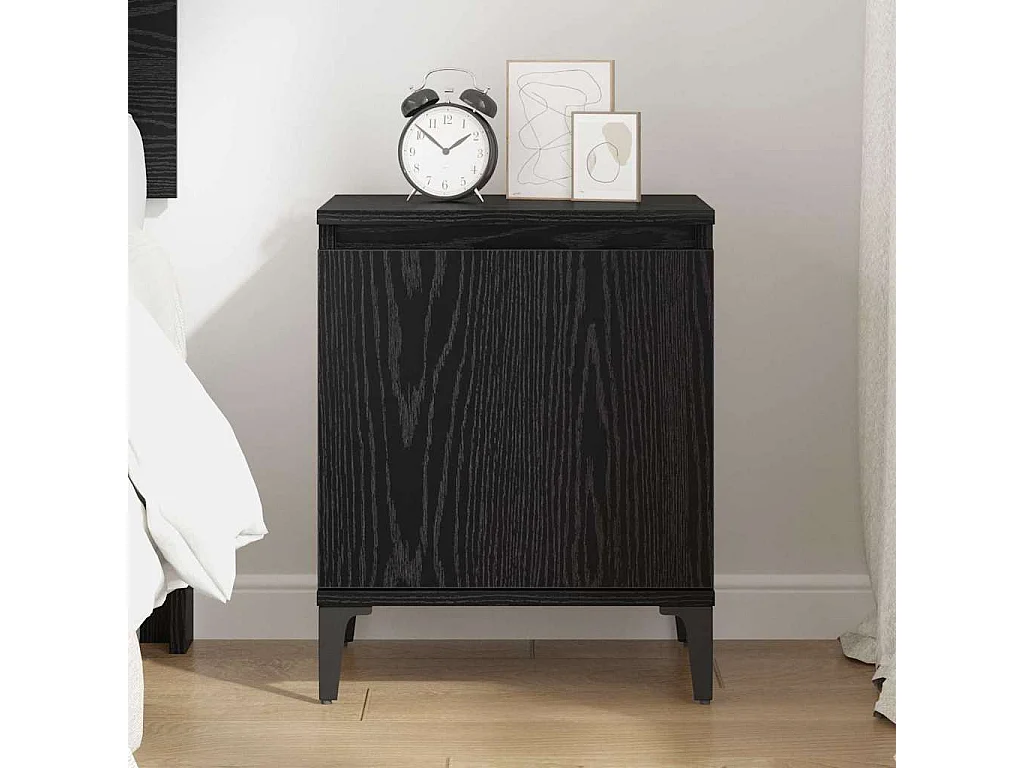 Table de chevet en chêne noir Chêne noir Bois d'ingénierie