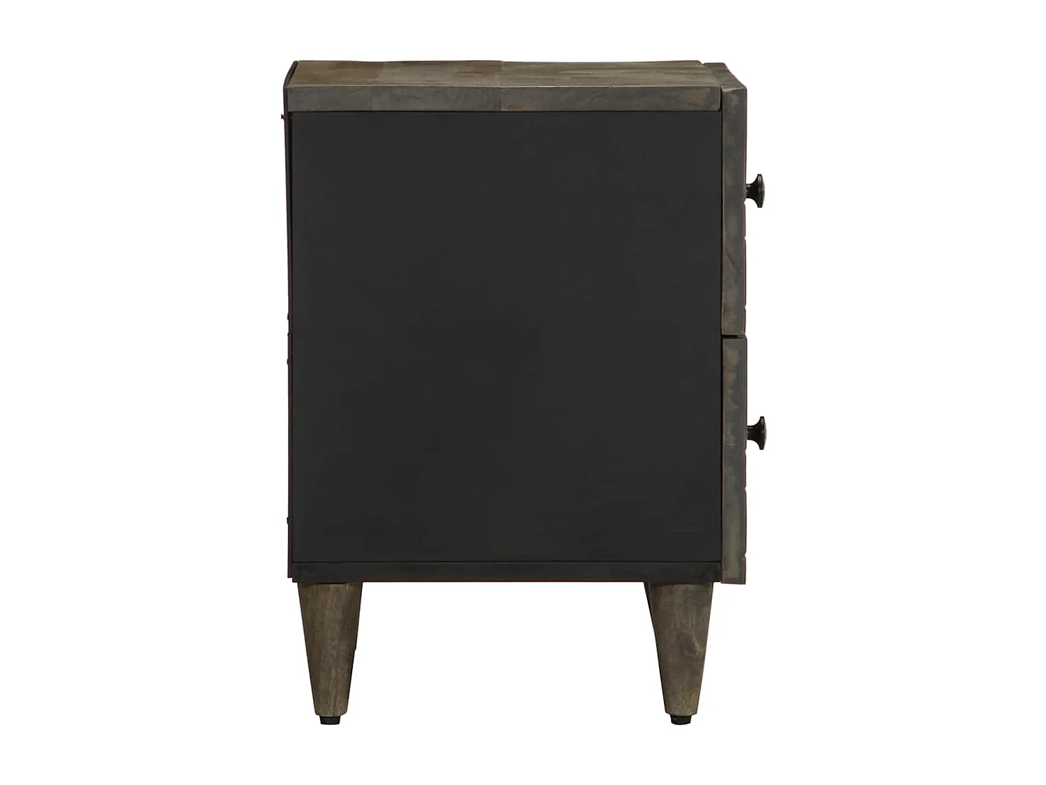 Table de chevet gris clair 40x33x46 cm bois de manguier solide