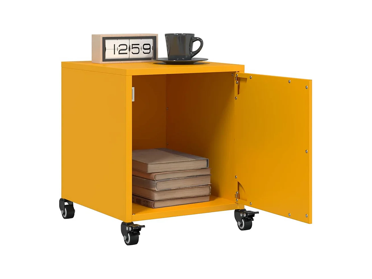 Tables de chevet 2 pcs jaune moutarde 36x39x43,5 cm acier