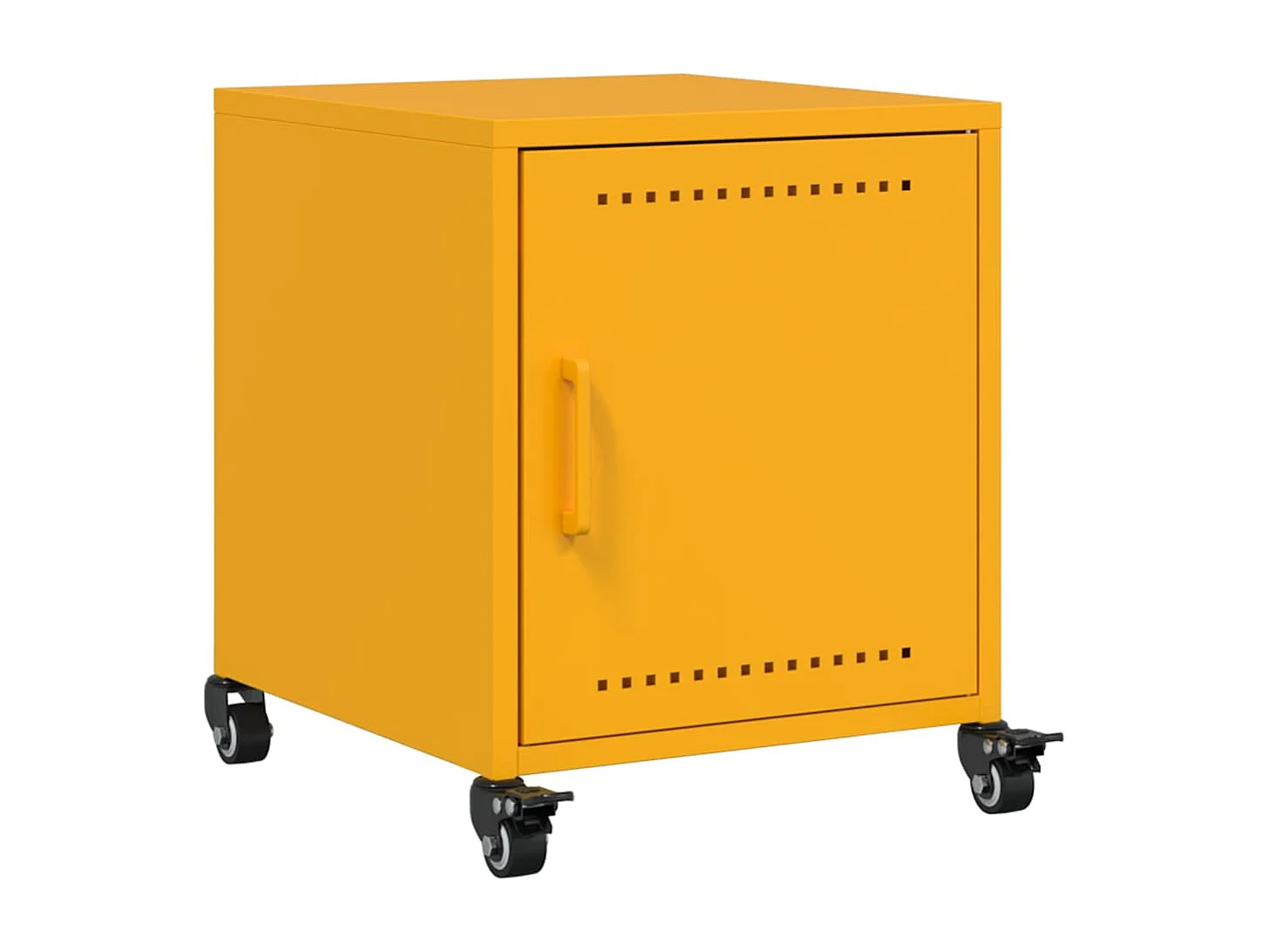 Comodini 2 pz giallo senape 36x39x43,5 cm acciaio