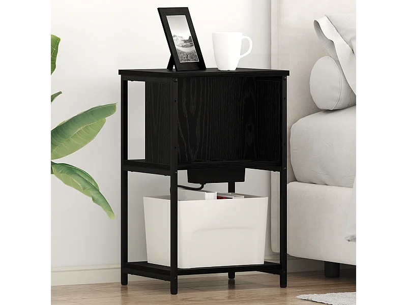 Cabinet de chevet 2 pcs Chêne noir 38 x 31 x 61 cm