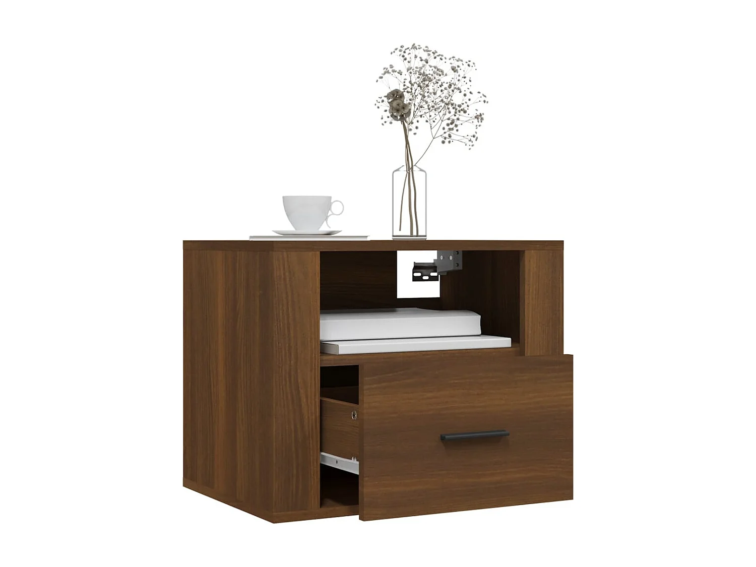 Comodini da parete 2 pz Rovere marrone 50x36x40 cm