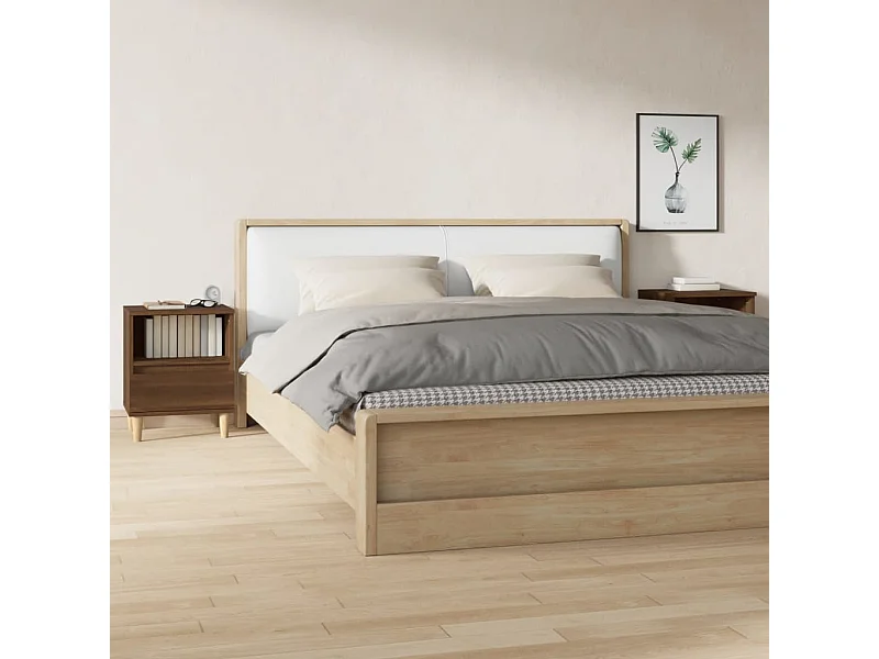 Comodini 2 pz Rovere marrone 40x35x50 cm