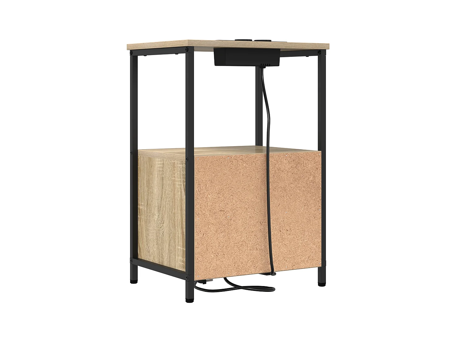 Table de nuit avec station de chargement 2 pcs Chêne sonoma