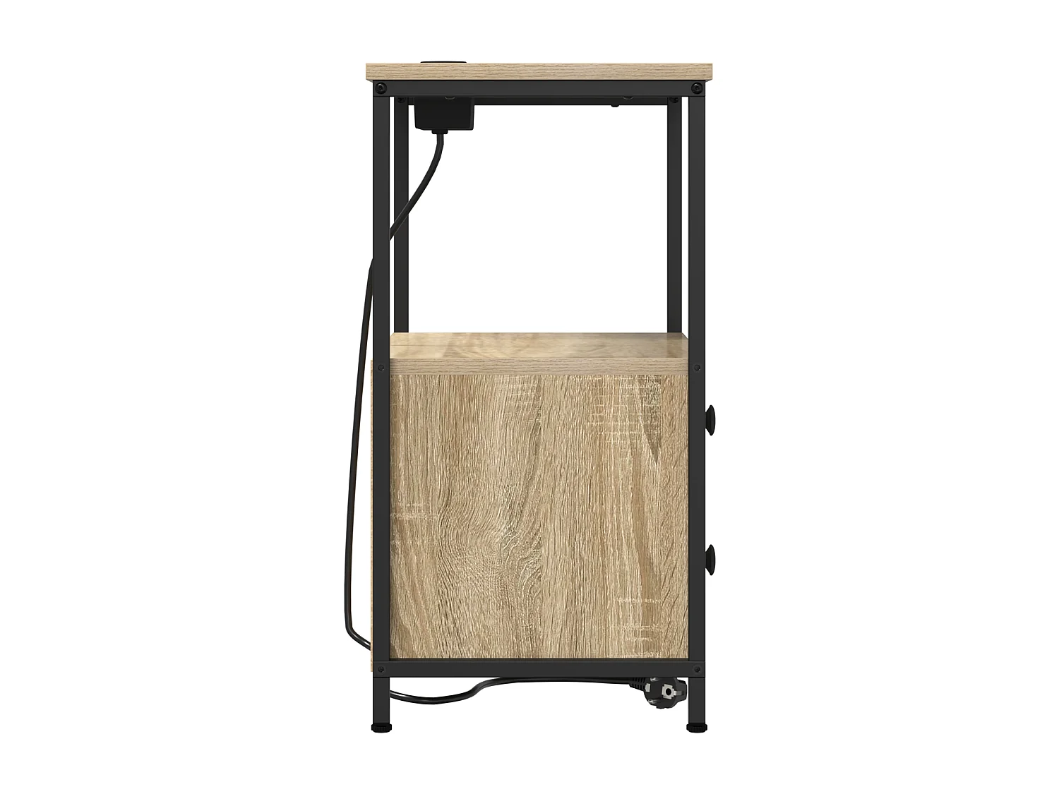 Table de nuit avec station de chargement 2 pcs Chêne sonoma