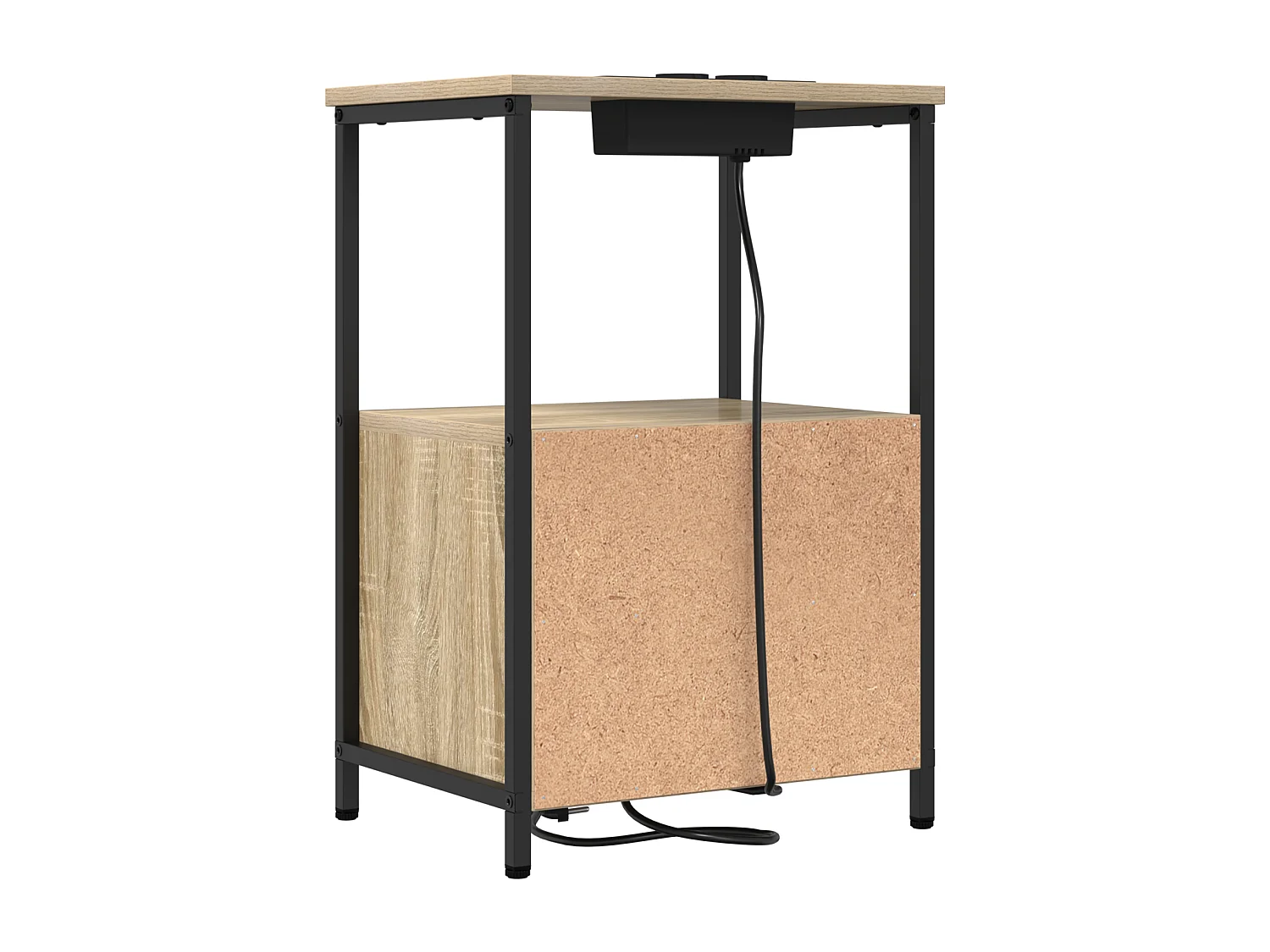 Table de nuit avec station de chargement 2 pcs Chêne sonoma