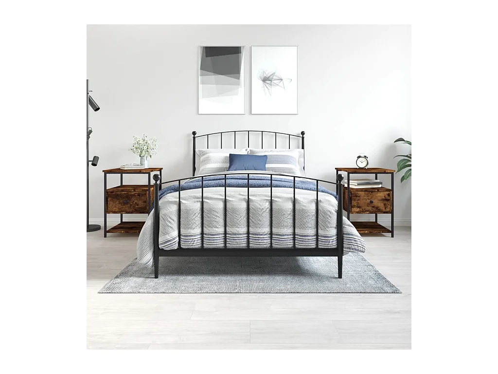 Nachtkastjes 2 stuks gerookt eiken 40x42x56 cm bewerkt hout