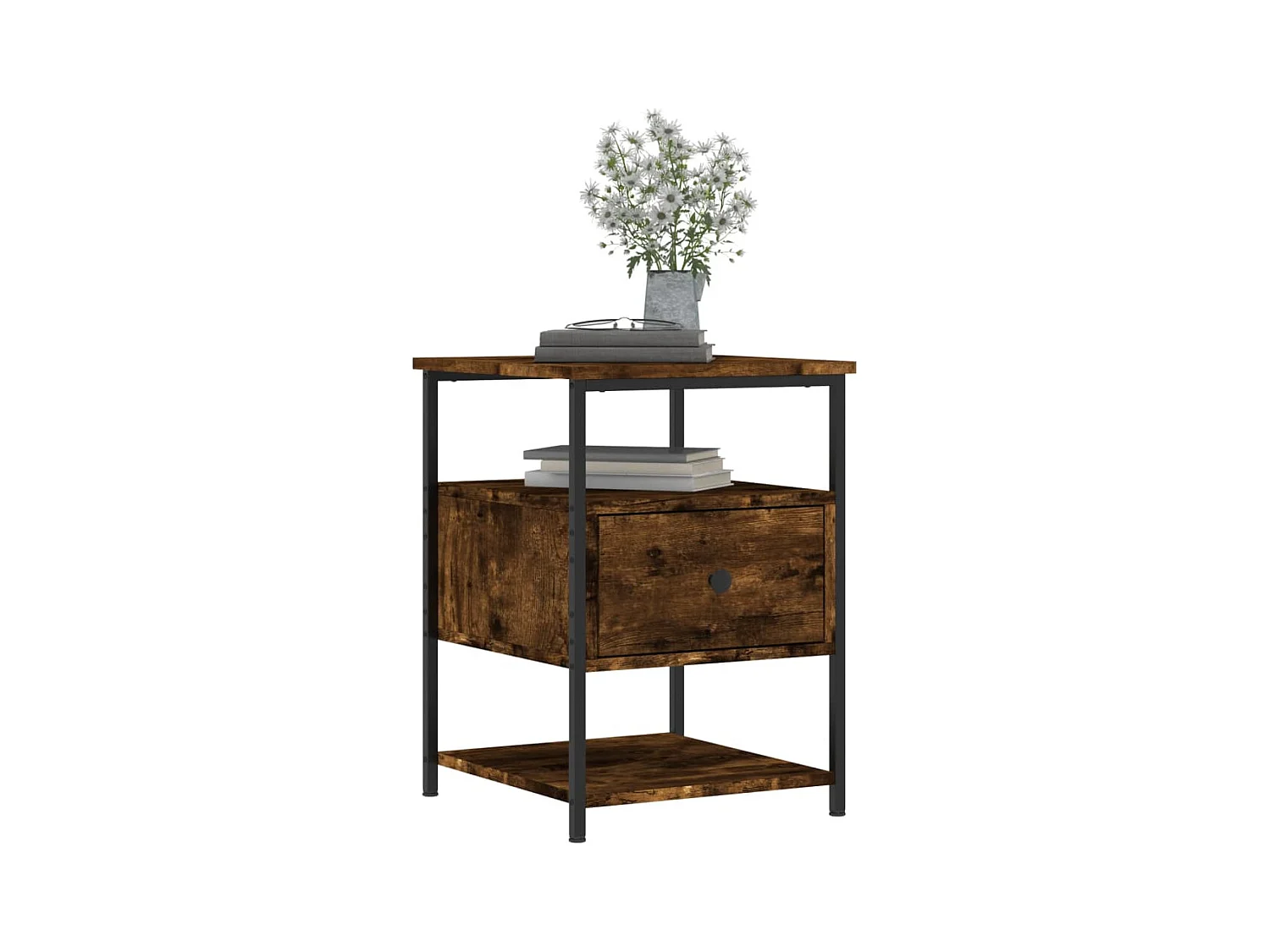 Nachtkastjes 2 stuks gerookt eiken 40x42x56 cm bewerkt hout