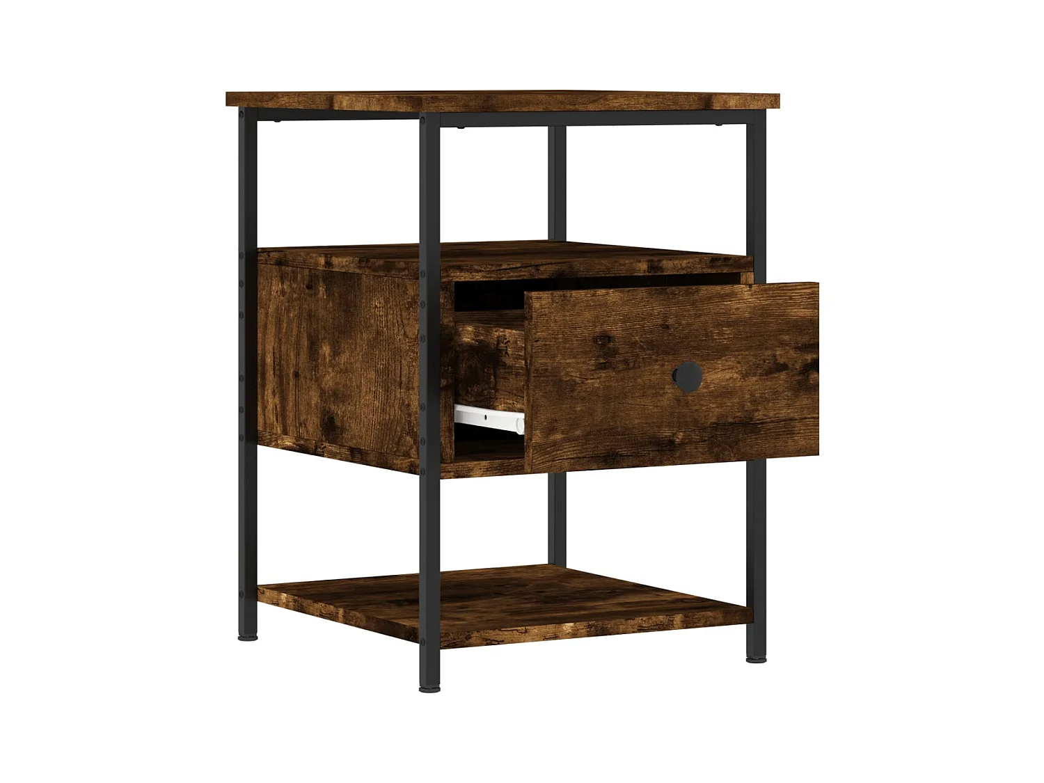 Nachtkastjes 2 stuks gerookt eiken 40x42x56 cm bewerkt hout