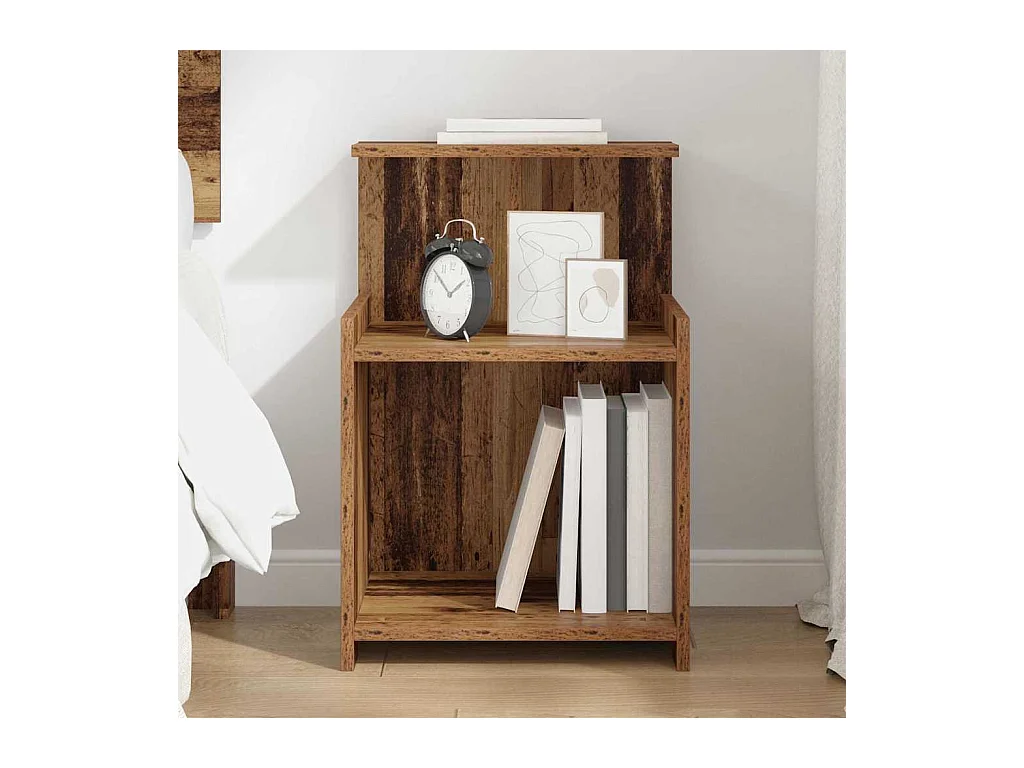 Armoire de lit Vieux bois 40 x 35 x 60 cm Panneau de particules