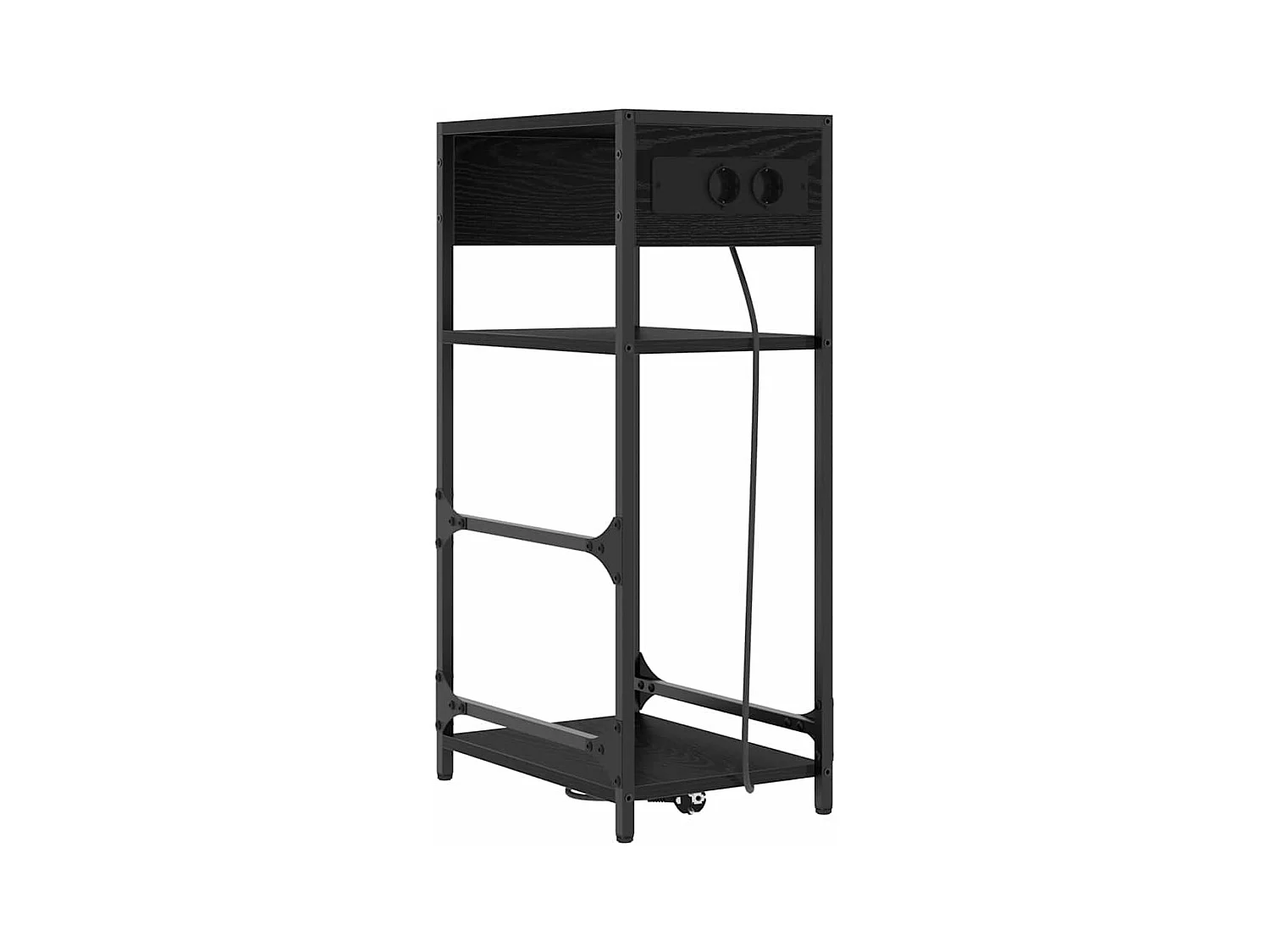 Nachtkastje Zwart Eiken 40 x 27 x 76 cm Bewerkt Hout