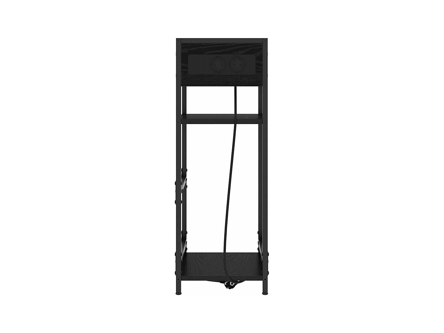 Nachtkastje Zwart Eiken 40 x 27 x 76 cm Bewerkt Hout