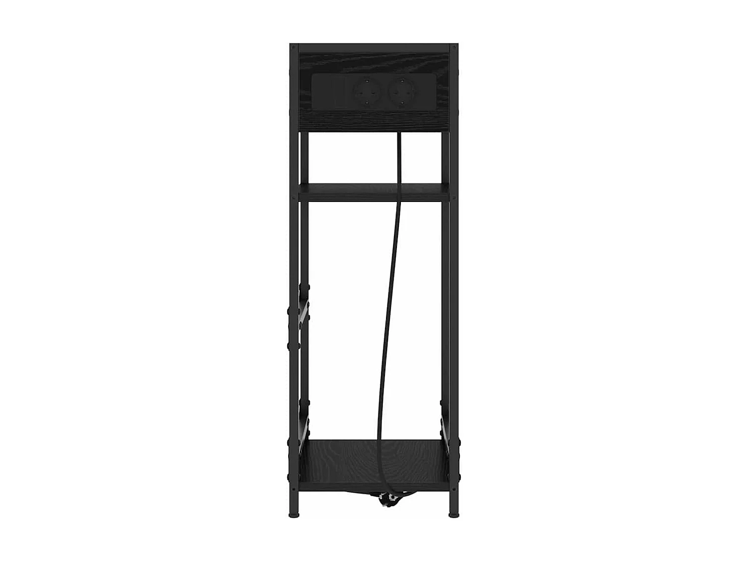 Nachtkastje Zwart Eiken 40 x 27 x 76 cm Bewerkt Hout