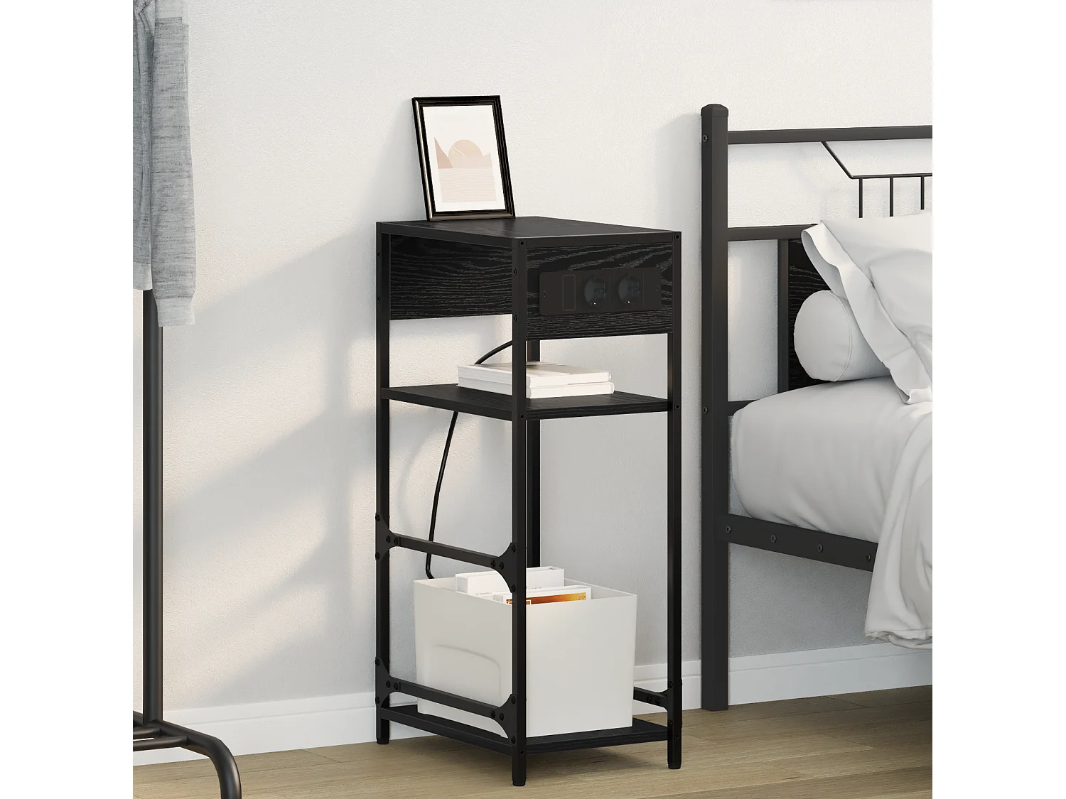 Cabinet de chevet Chêne noir 40 x 27 x 76 cm Bois d'ingénierie