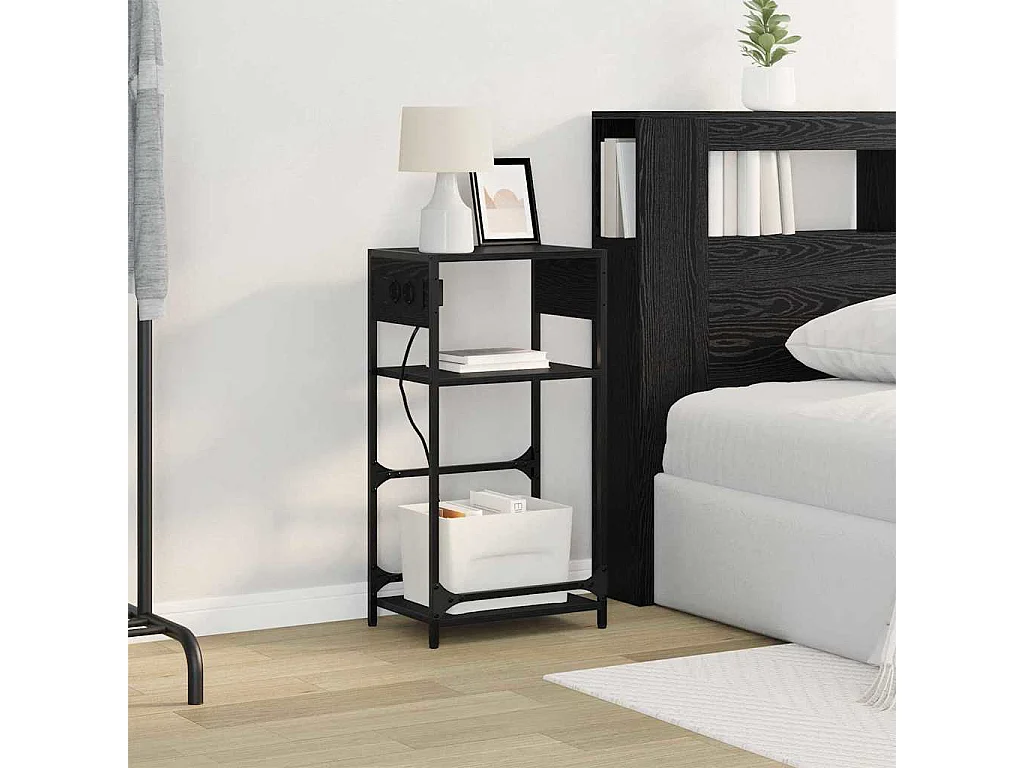 Cabinet de chevet Chêne noir 40 x 27 x 76 cm Bois d'ingénierie