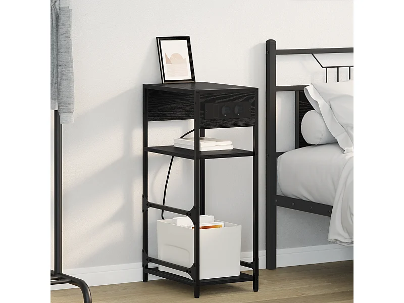 Cabinet de chevet Chêne noir 40 x 27 x 76 cm Bois d'ingénierie