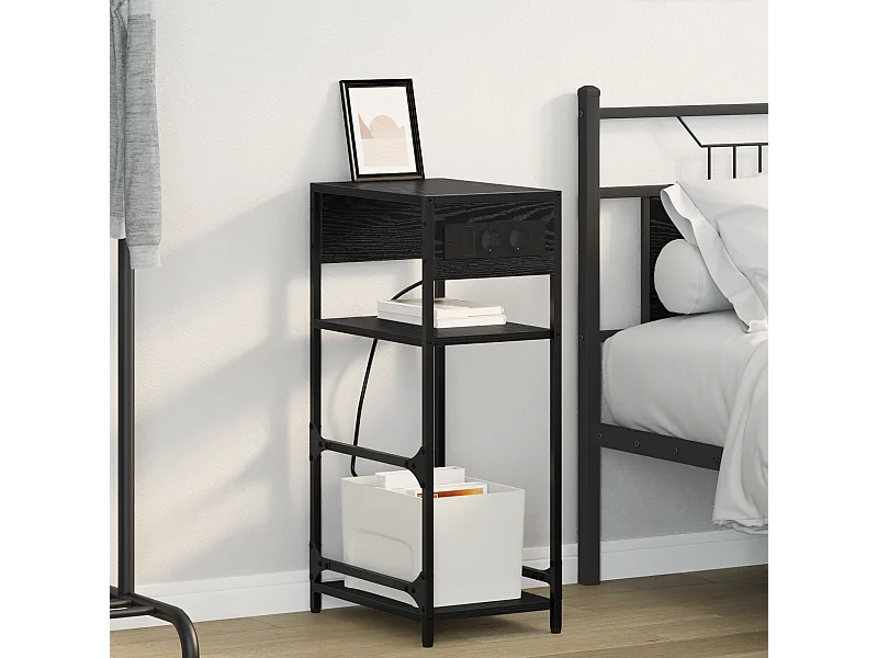 Cabinet de chevet Chêne noir 40 x 27 x 76 cm Bois d'ingénierie