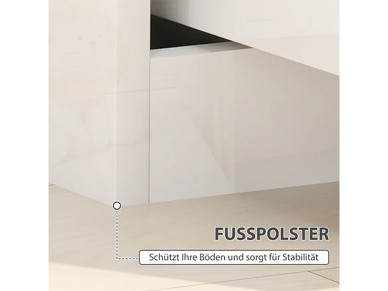 Table de chevet avec 2 tiroirs, design moderne, bois, blanc (40x40x48 cm)