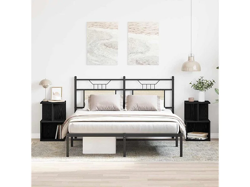 Comodini 2 pz Rovere nero 35x35x55 cm Legno lavorato