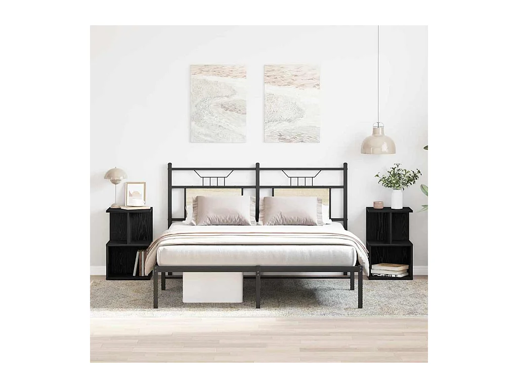 Tables de chevet 2 pcs Chêne noir 35x35x55 cm Bois manufacturé