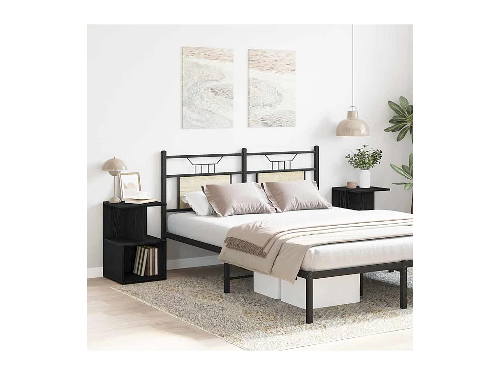 Tables de chevet 2 pcs Chêne noir 35x35x55 cm Bois manufacturé