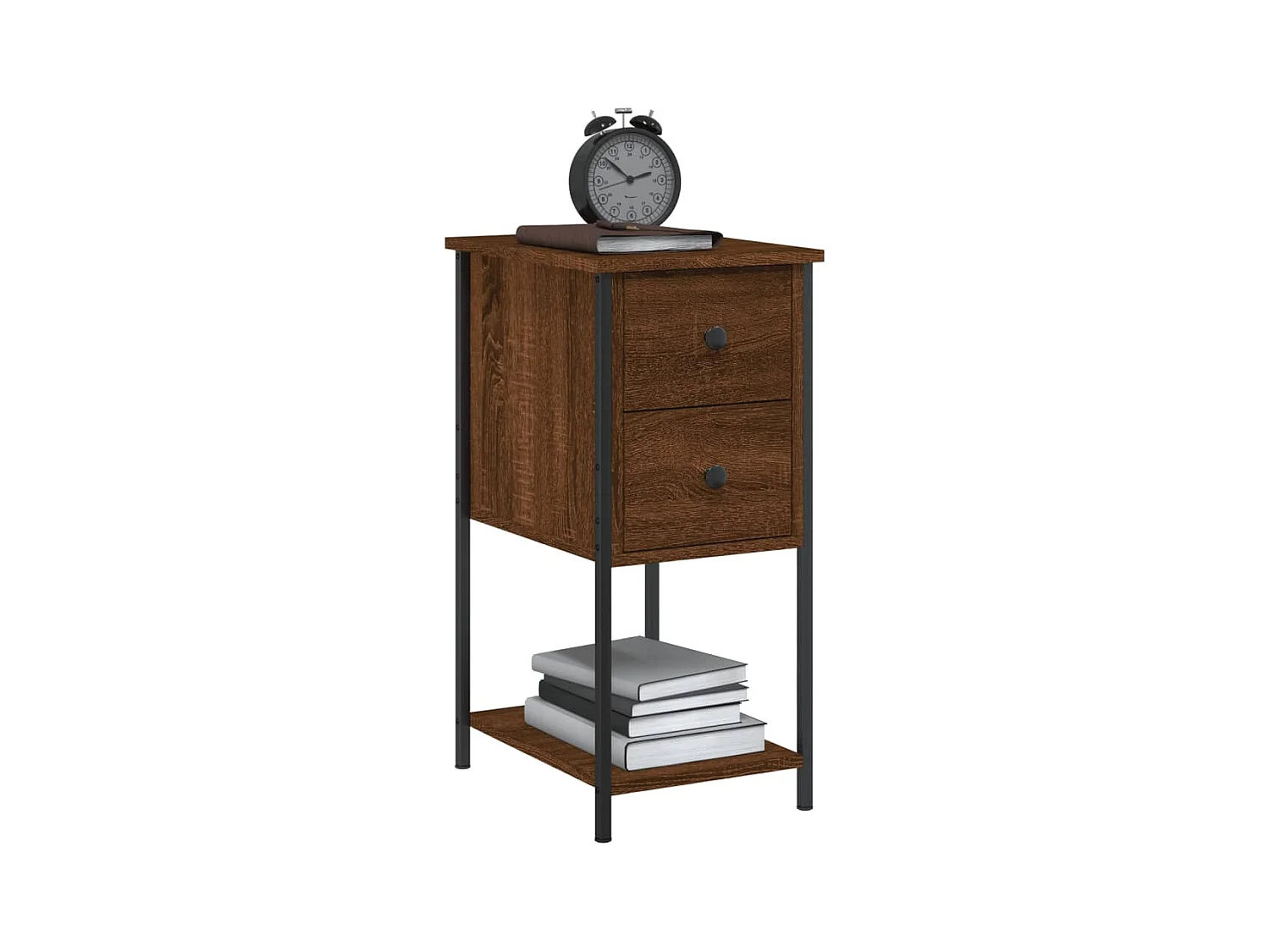 nachtkastjes eikenbruin 32x42x70cm bewerkt hout