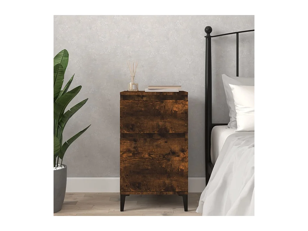 Comodino in rovere affumicato 40x35x70 cm