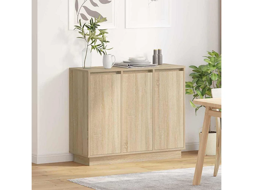 Sonoma Eiken LED Sideboard 90x32x75 cm in bewerkt hout