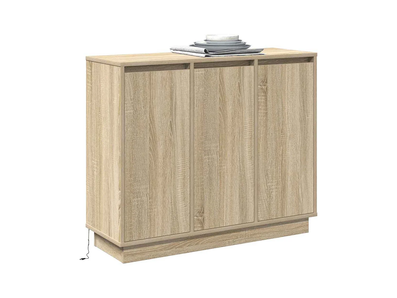 Sonoma Eiken LED Sideboard 90x32x75 cm in bewerkt hout