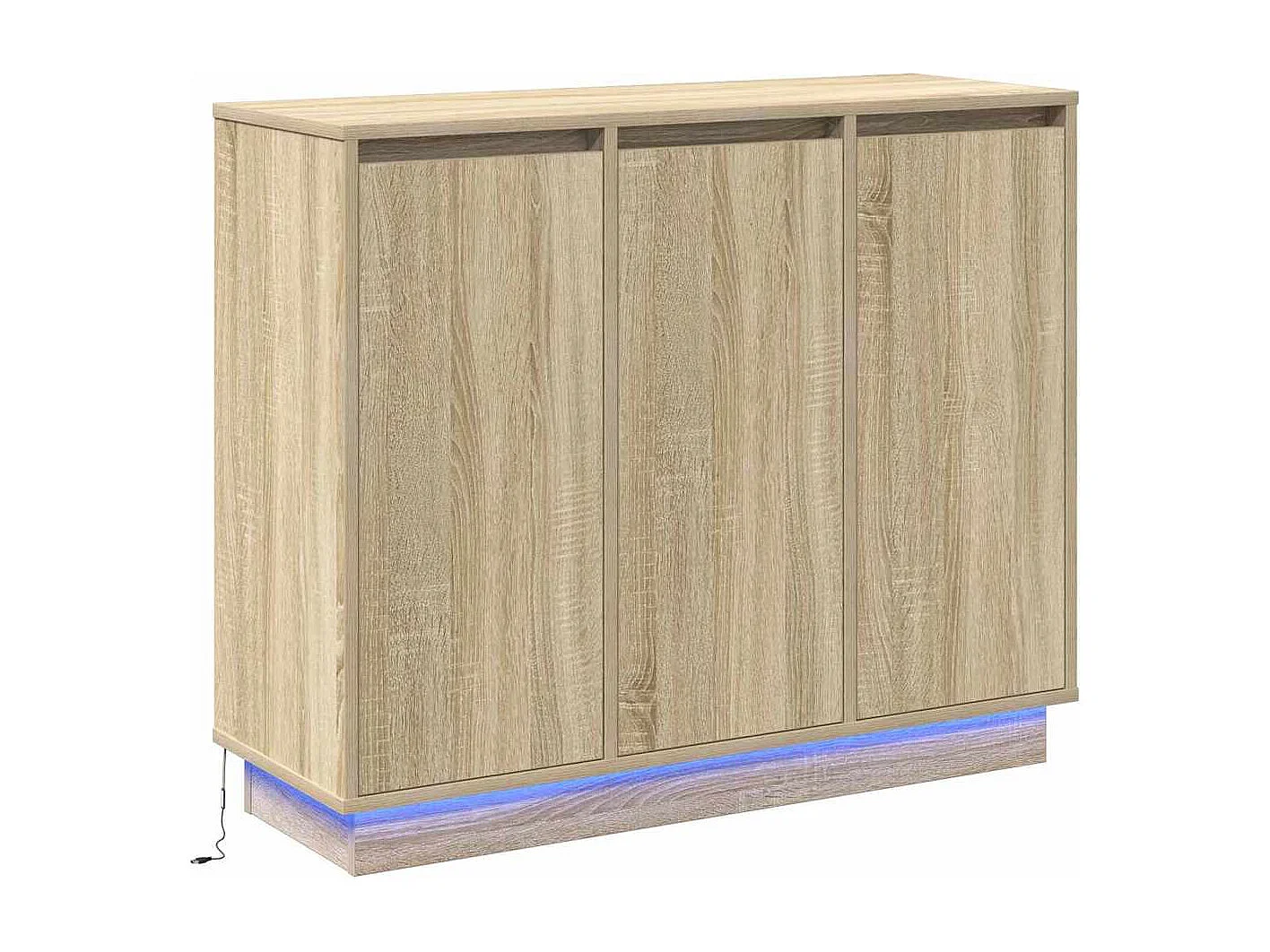 Credenza LED in rovere Sonoma 90x32x75 cm in legno ingegnerizzato