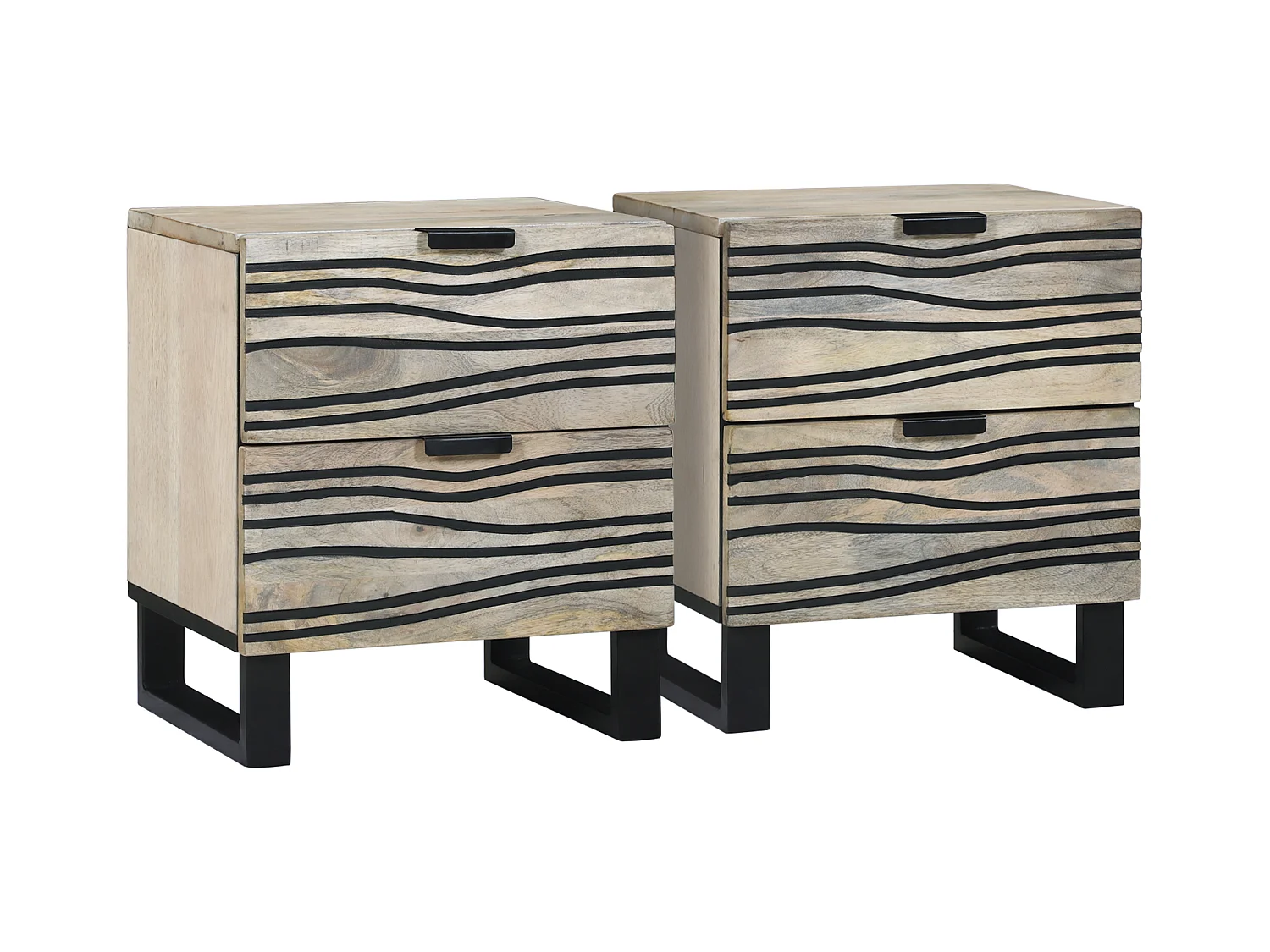 Tables de chevet avec tiroir 2 pcs Noyer 40 x 33.5 x 46 cm