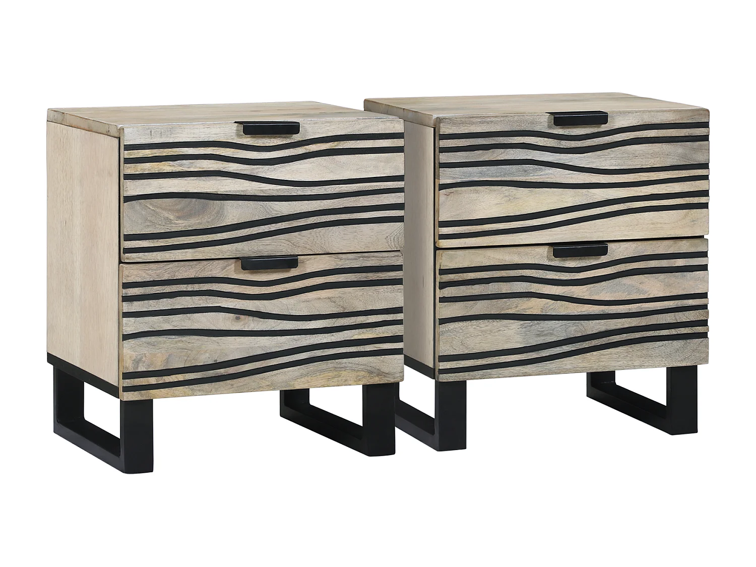 Tables de chevet avec tiroir 2 pcs Noyer 40 x 33.5 x 46 cm