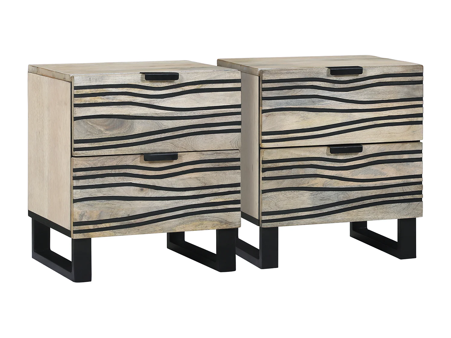 Tables de chevet avec tiroir 2 pcs Noyer 40 x 33.5 x 46 cm