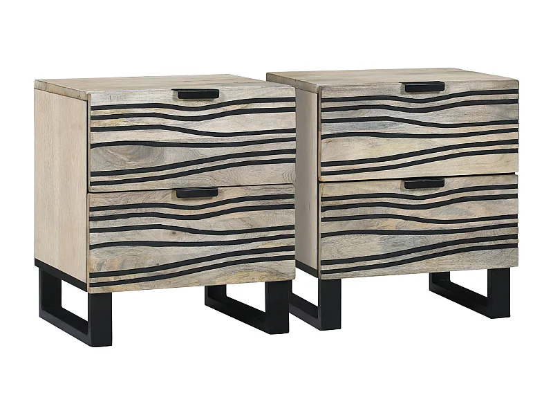 Tables de chevet avec tiroir 2 pcs Noyer 40 x 33.5 x 46 cm