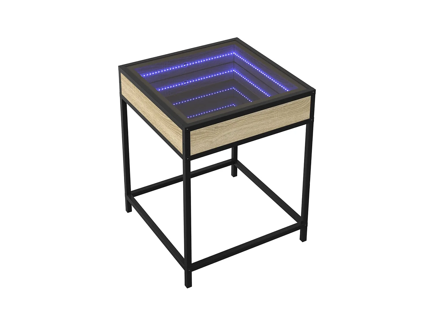 Table de chevet avec LED infini chêne sonoma 40x40x51 cm