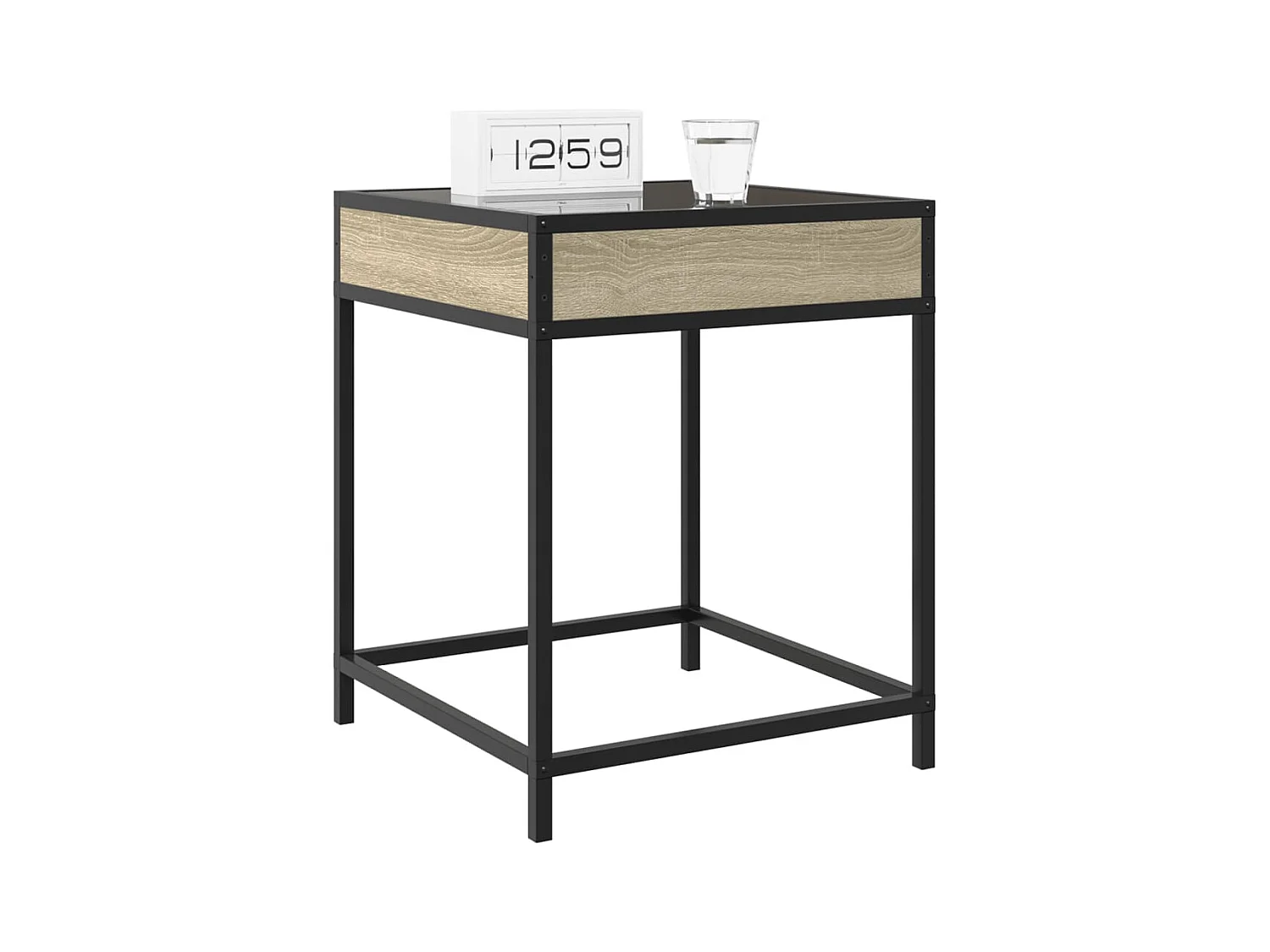 Table de chevet avec LED infini chêne sonoma 40x40x51 cm