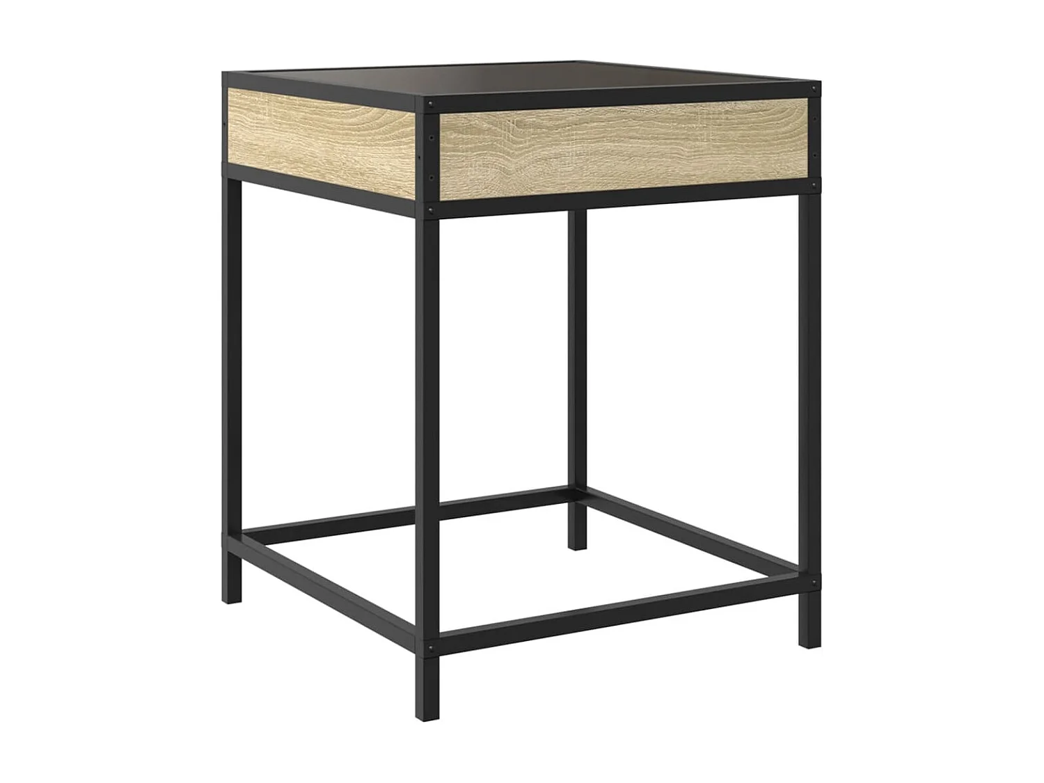 Nachtkastje met oneindige LED Sonoma eiken 40x40x51 cm