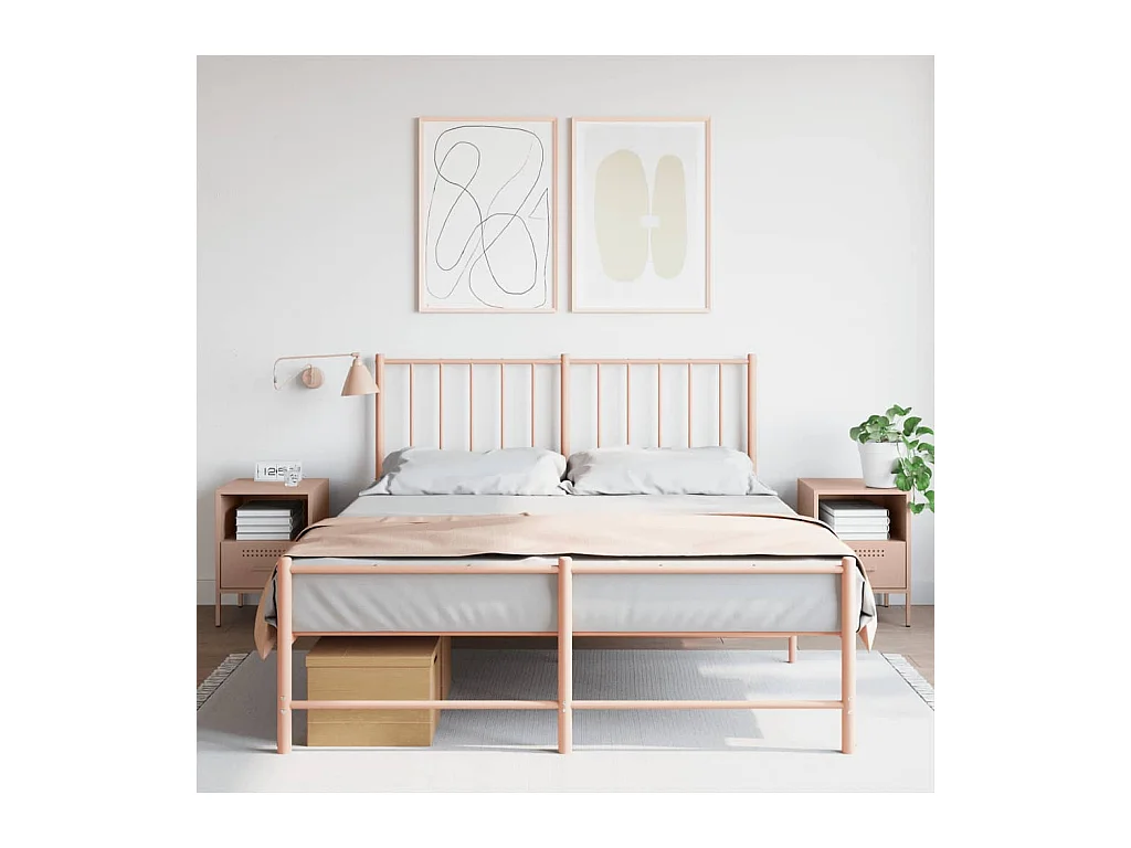 Tables de chevet 2 pcs rose 36x39x50,5 cm acier