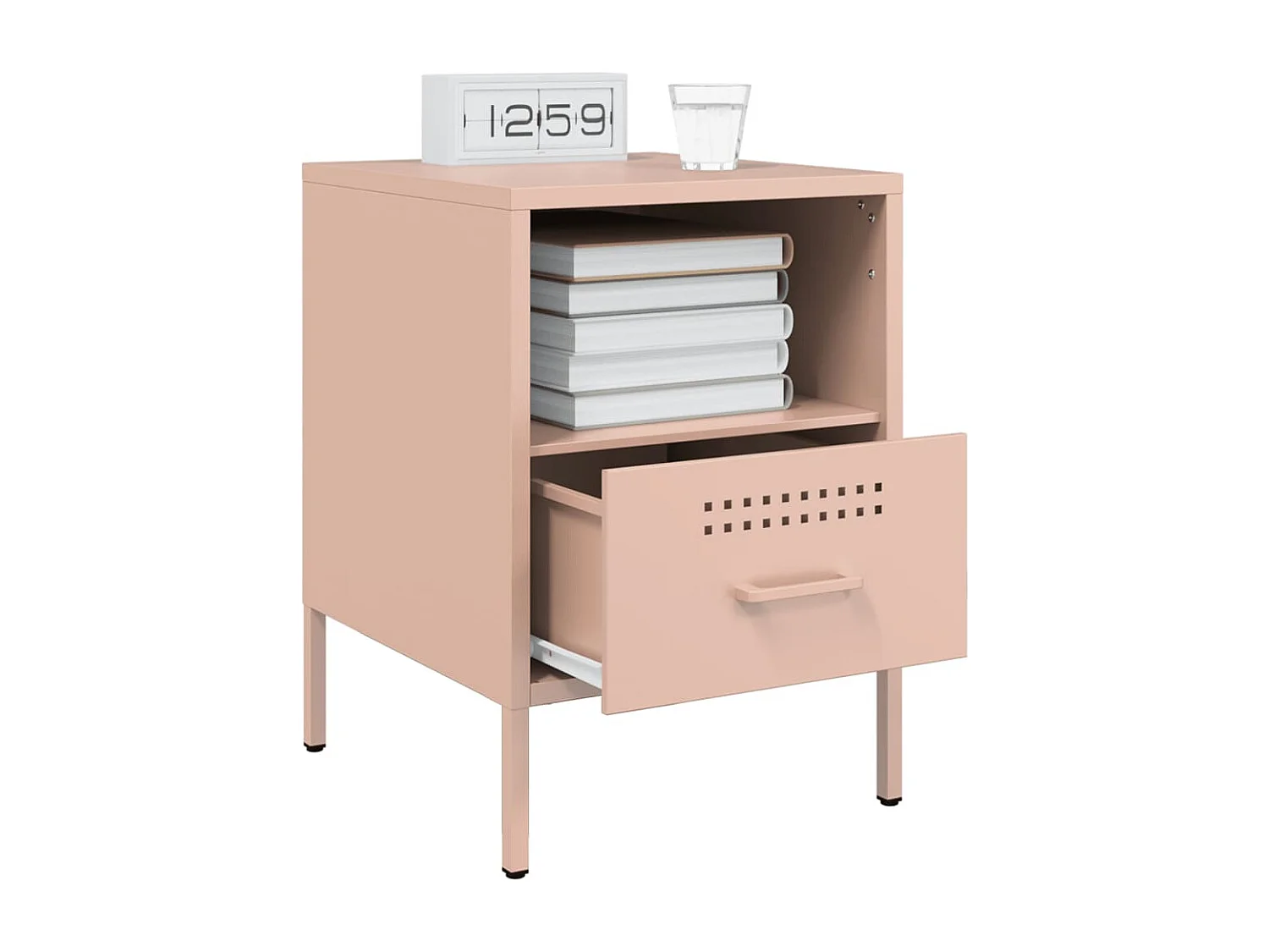 Tables de chevet 2 pcs rose 36x39x50,5 cm acier