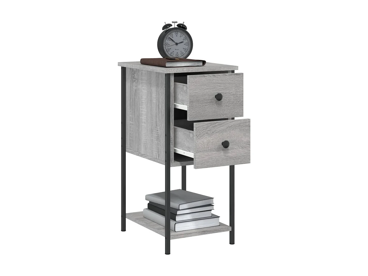 Mesitas de noche 2 piezas gris sonoma 32x42x70cm madera de ingeniería