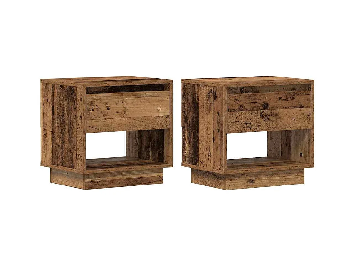 Table de chevet 2 pcs Bois ancien 45x34x45 cm Bois reconstitué